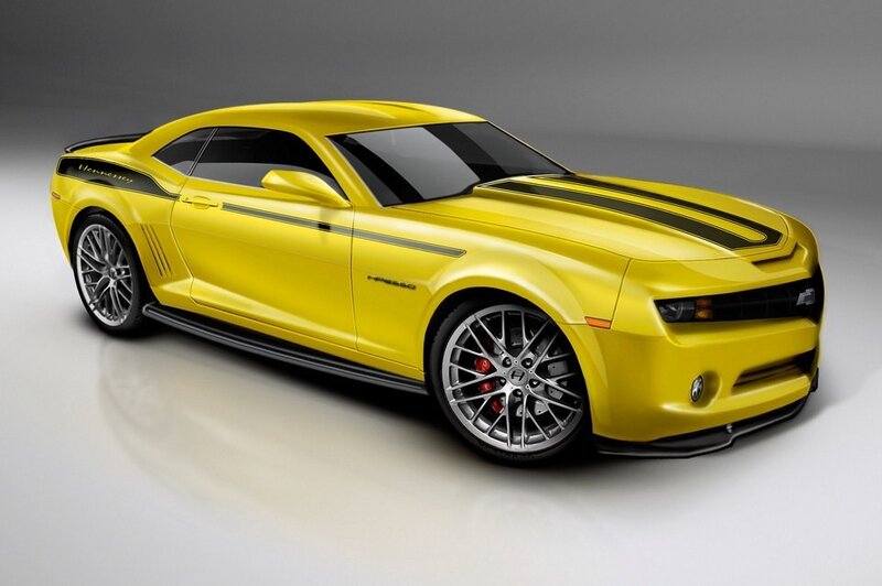 Yellow Camaro Car — Dramatic, Photograph, Stripes