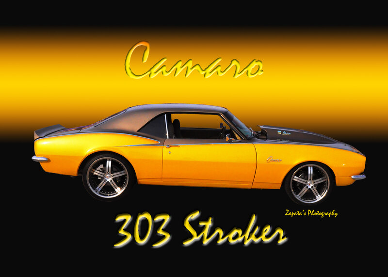 Yellow Camaro Car — Dramatic, Photograph, Text