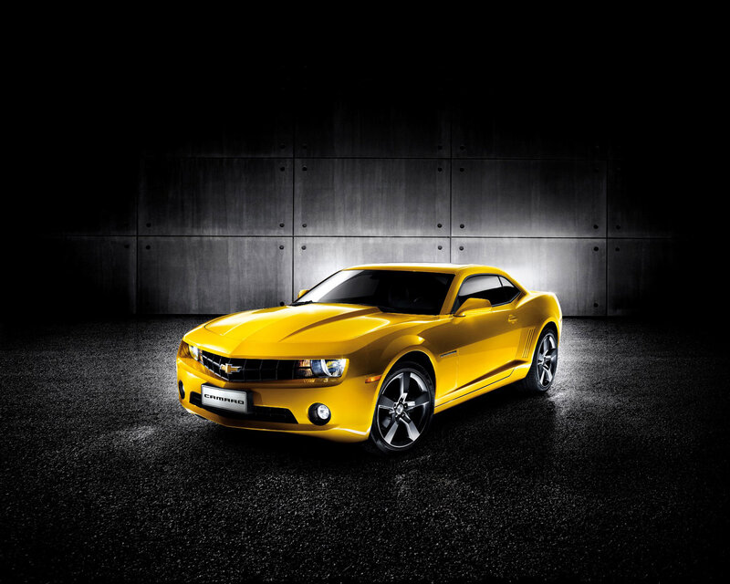 Yellow Camaro Car — Dramatic, Photograph, Wall
