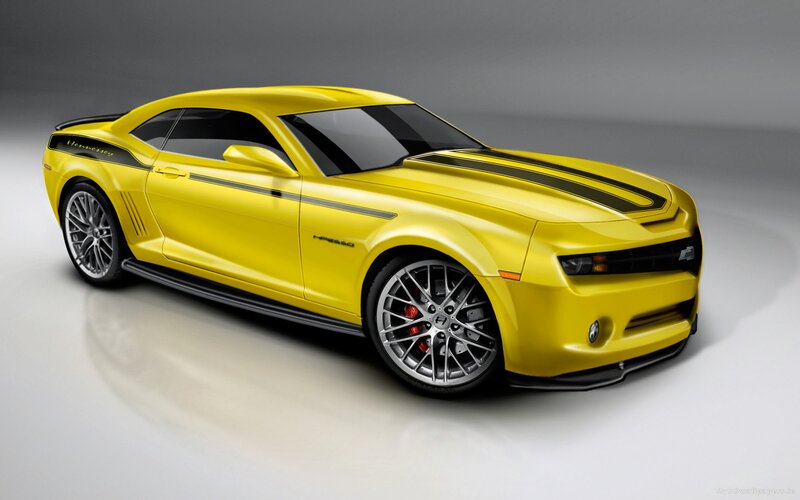 Yellow Camaro Car — Dynamic, 3d Render