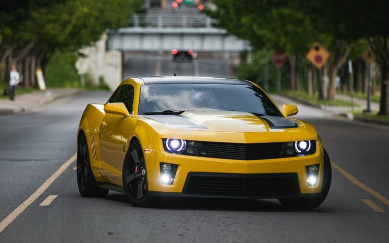 Yellow Camaro Car — Dynamic, Afternoon, Photograph