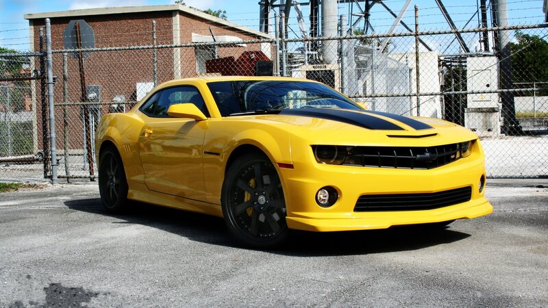 Yellow Camaro Car — Industrial, Afternoon