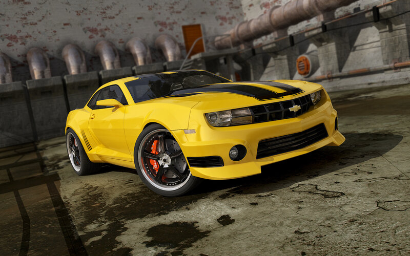 Yellow Camaro Car — Industrial