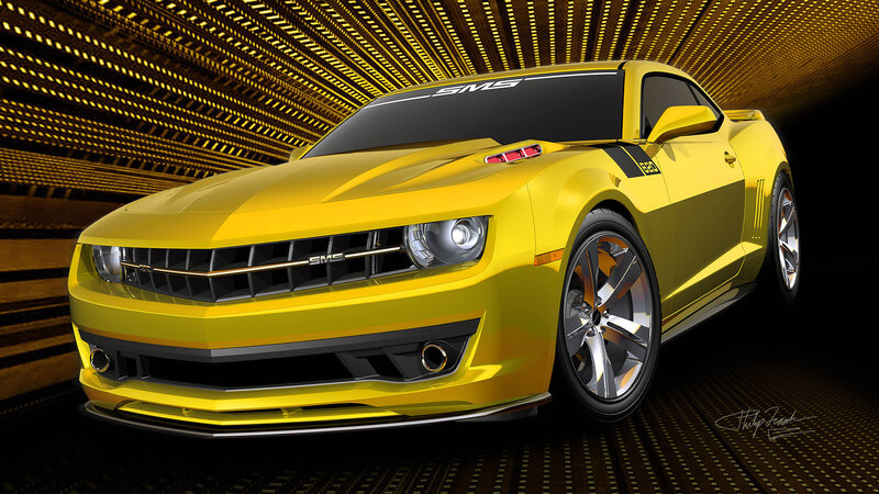 Yellow Camaro concept car