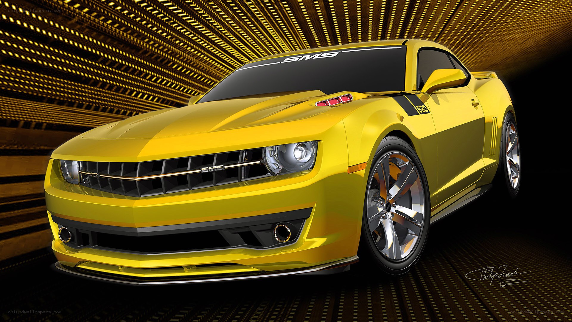 Yellow Camaro concept car