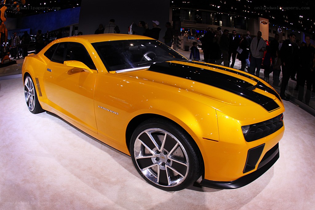 Yellow Camaro on display