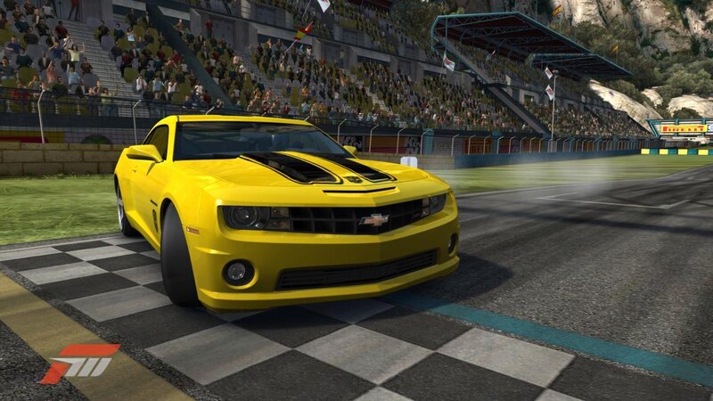 Yellow Camaro on Racetrack — Competitive