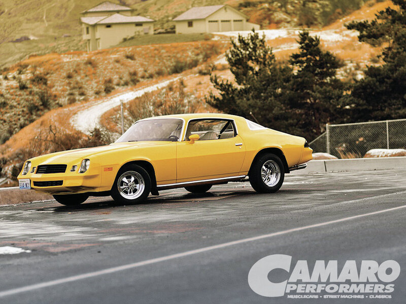 Yellow Camaro on Road — Dramatic