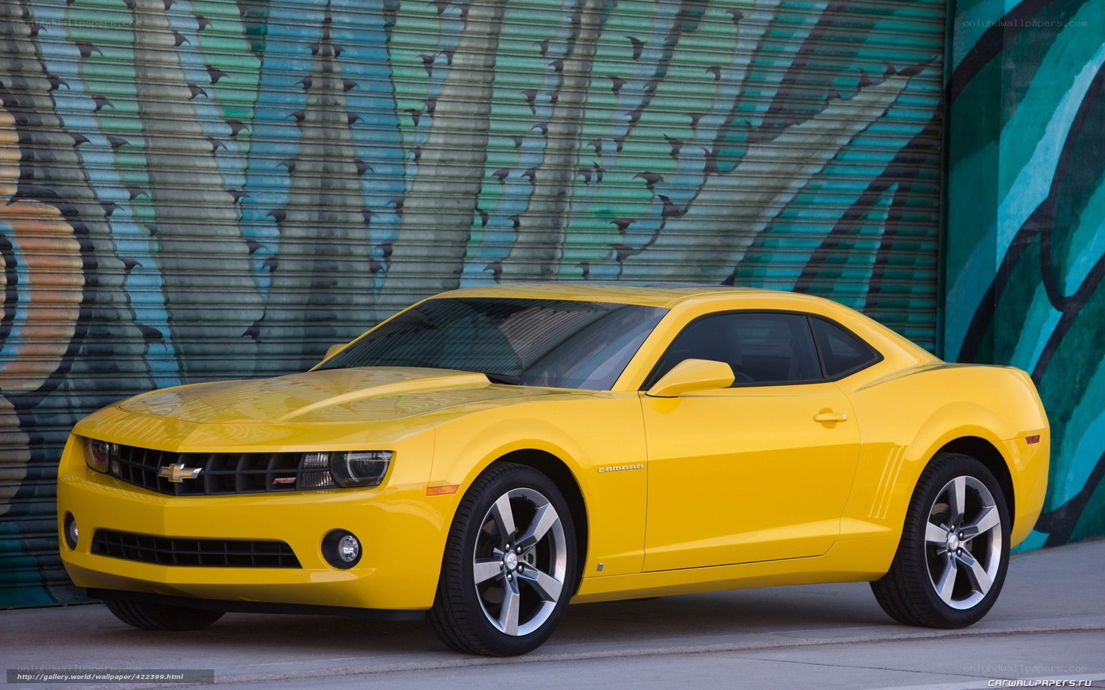 Yellow Camaro on street