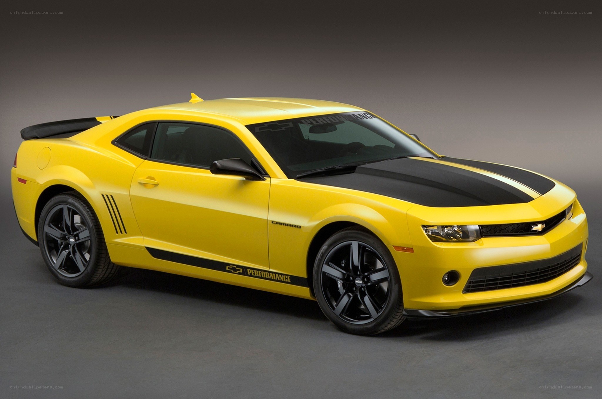 Yellow Camaro performance car