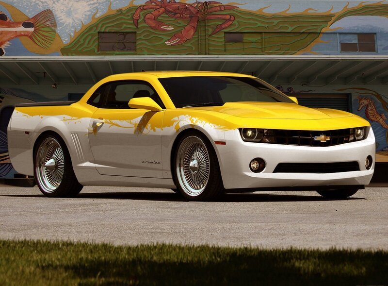 yellow camaro pickup truck
