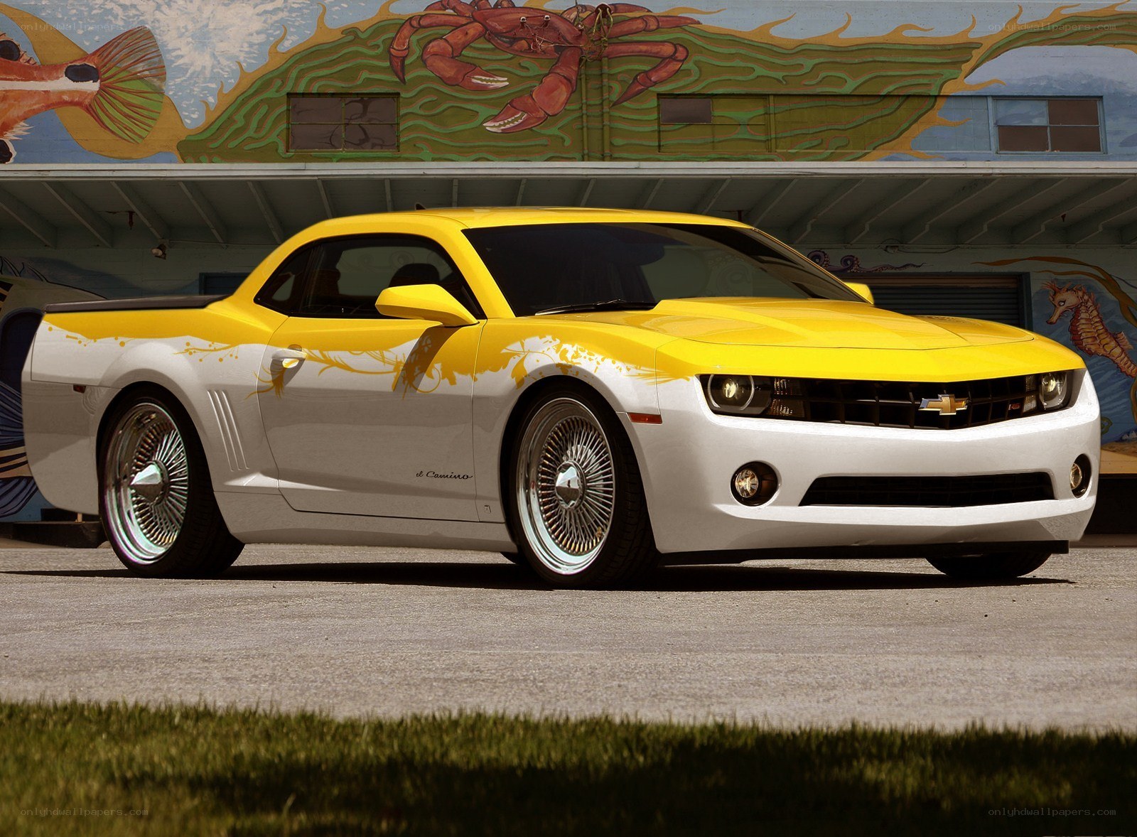 yellow camaro pickup truck