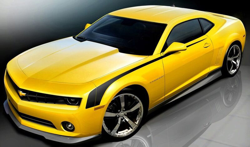 yellow camaro sports car