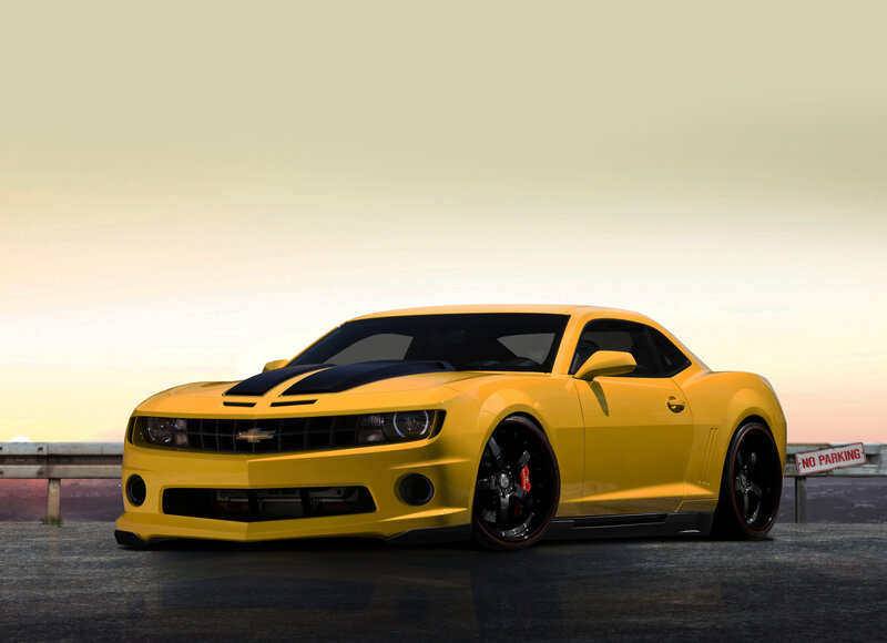 Yellow Camaro sports car