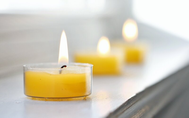 Yellow Candles in a Row