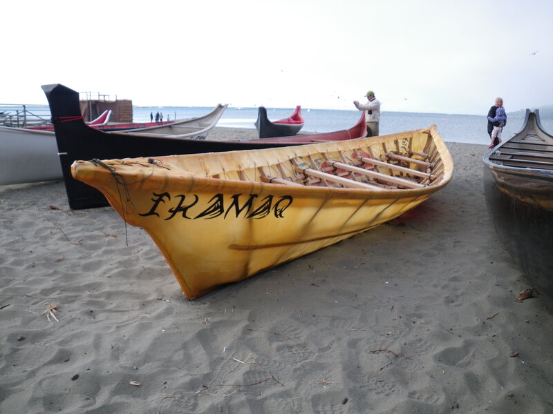 Yellow Canoe on Beach