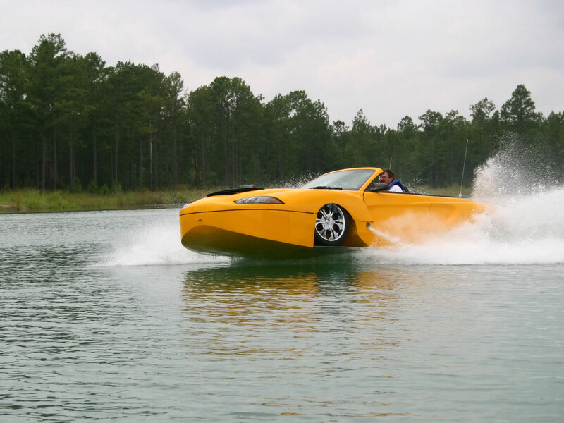 Yellow Car Boat