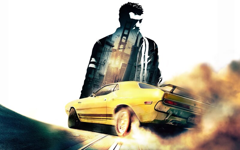 yellow car burnout with silhouette