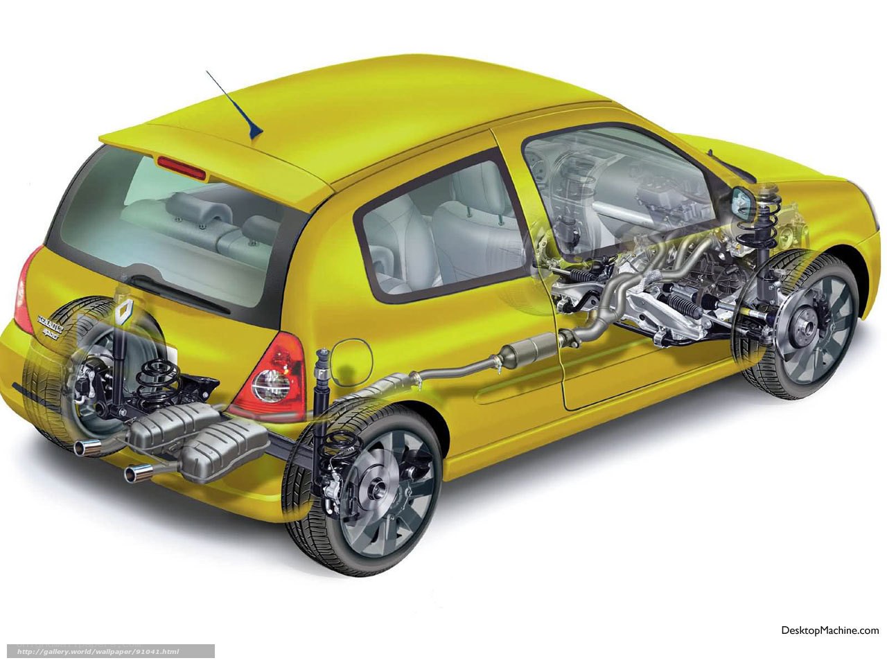Yellow car cutaway diagram
