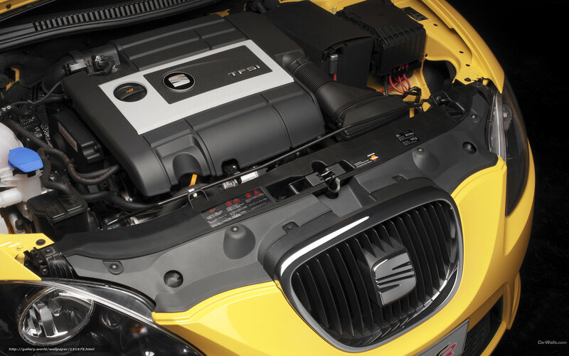 Yellow Car Engine Bay — Dramatic