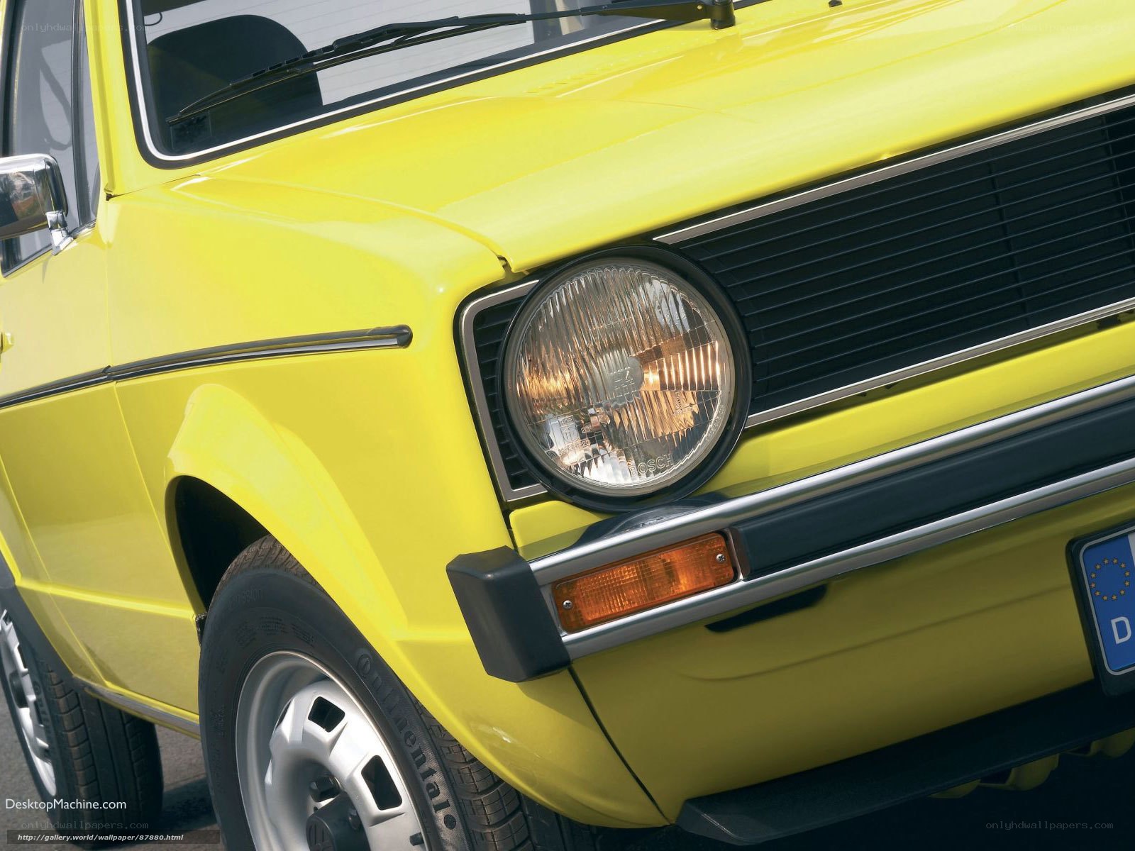 yellow car front view