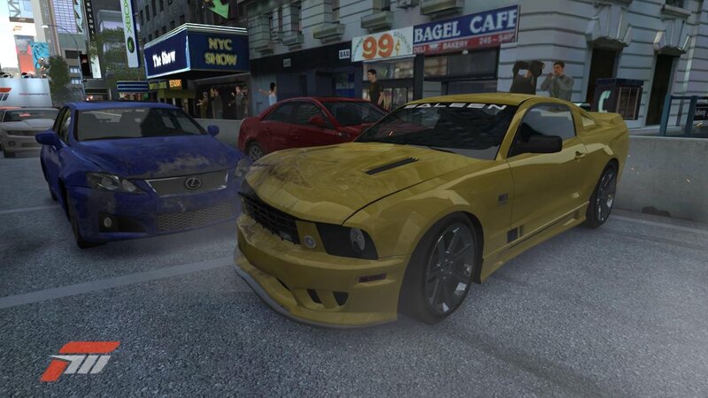 yellow car in city traffic