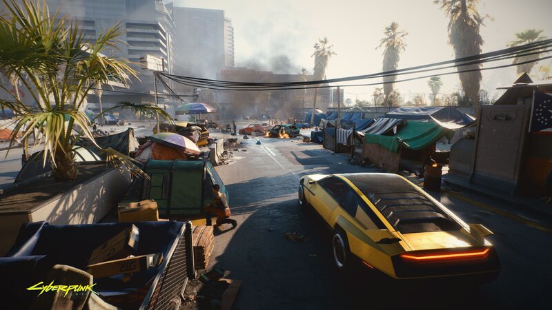 Yellow Car in Street