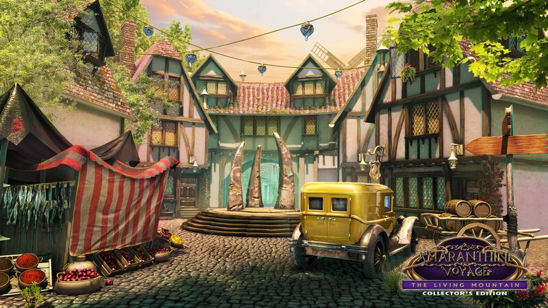 Yellow Car in Village — Green