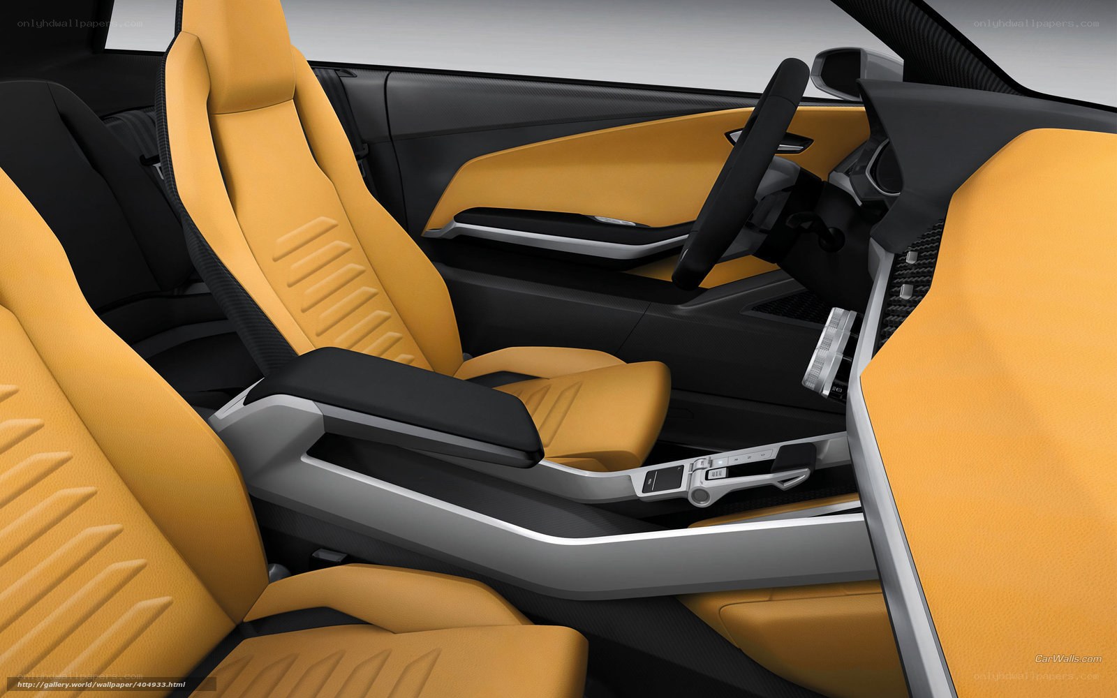 yellow car interior