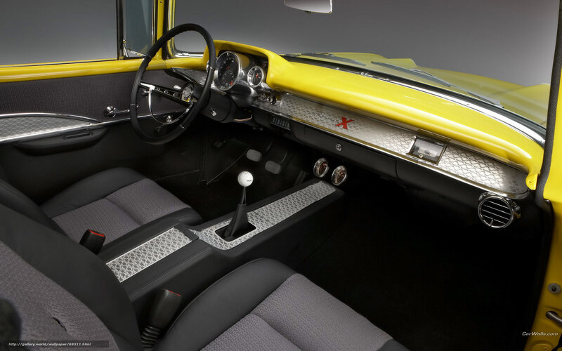 yellow car interior