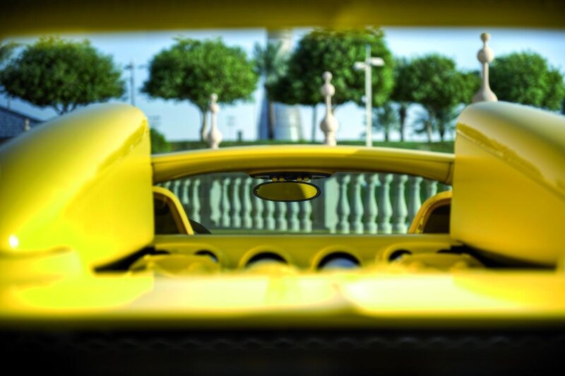 Yellow car interior view