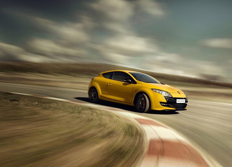 Yellow car on a racetrack