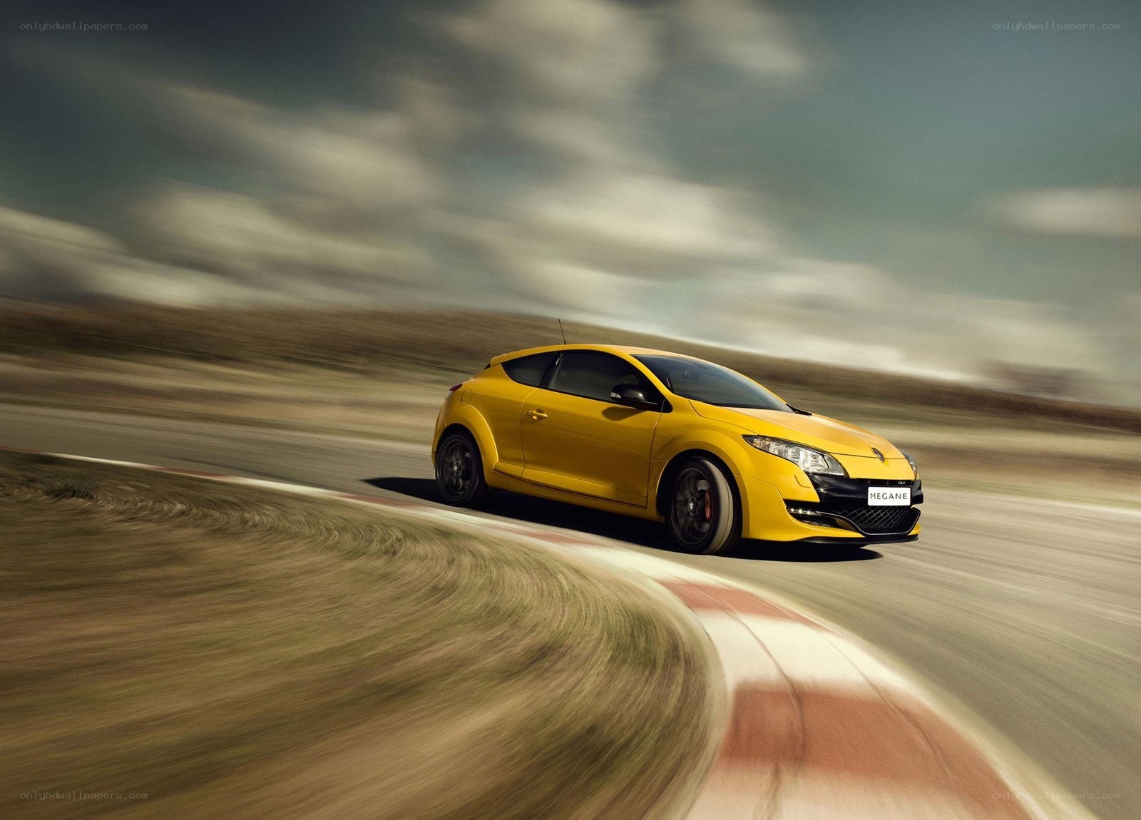 Yellow car on a racetrack