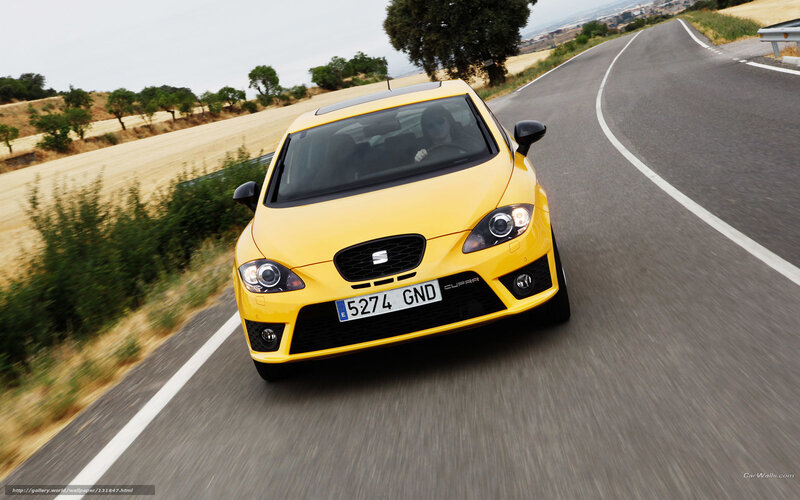 Yellow Car on Road — Dynamic, Afternoon