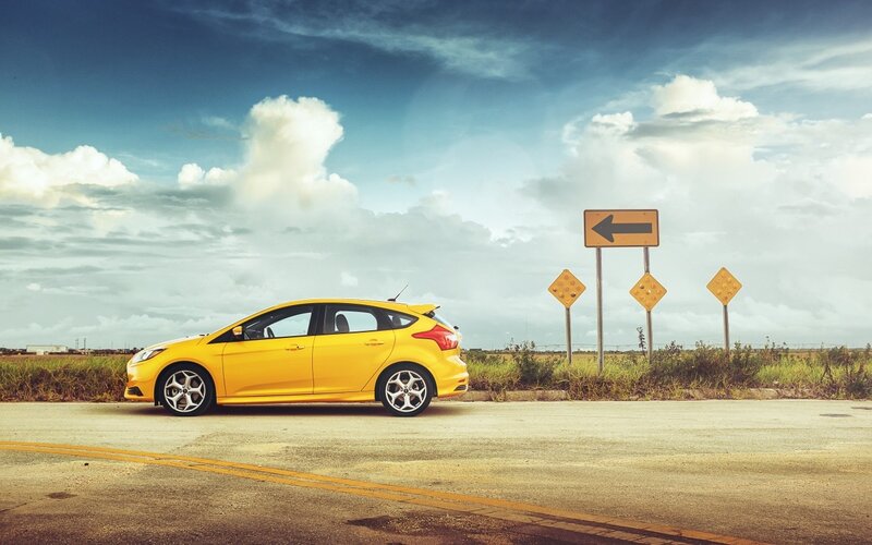 Yellow Car on Road — Open