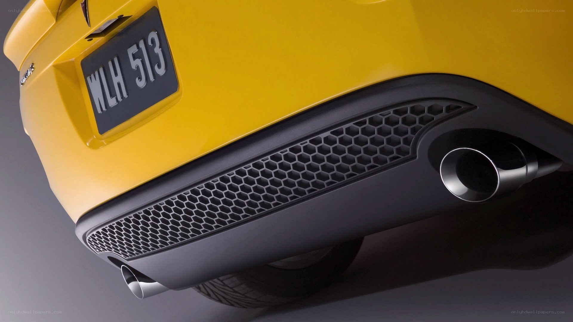 yellow car rear bumper
