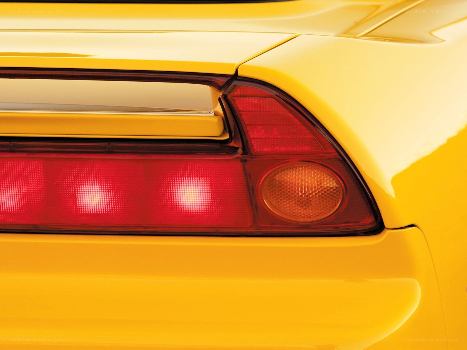 yellow car taillight close-up