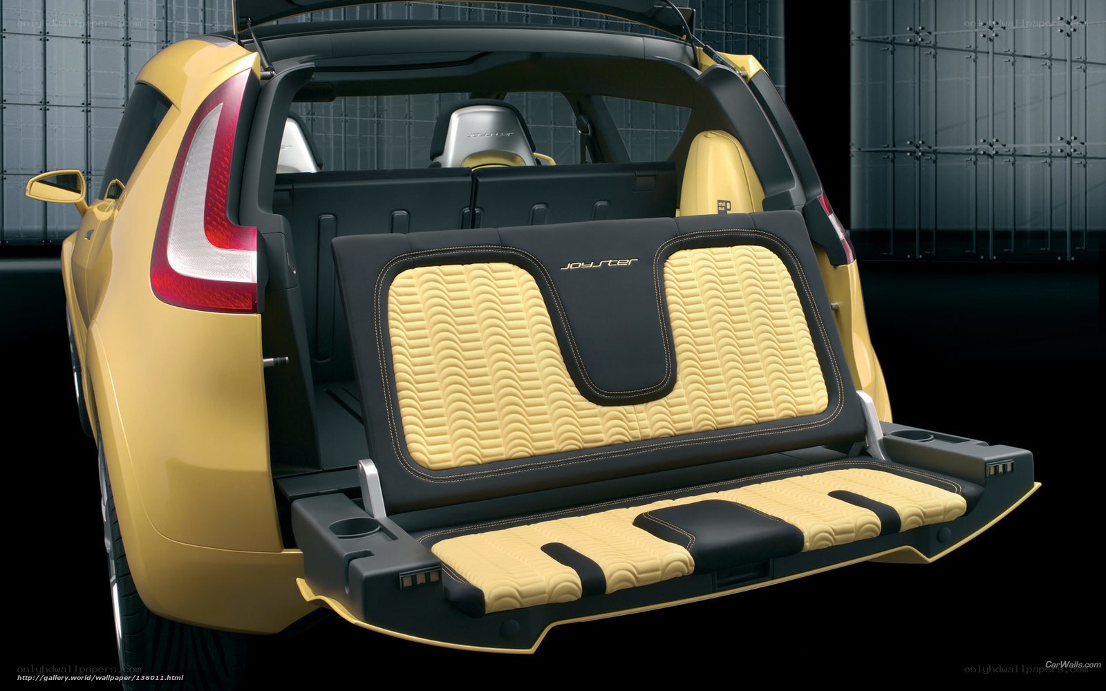 Yellow car with foldable seats