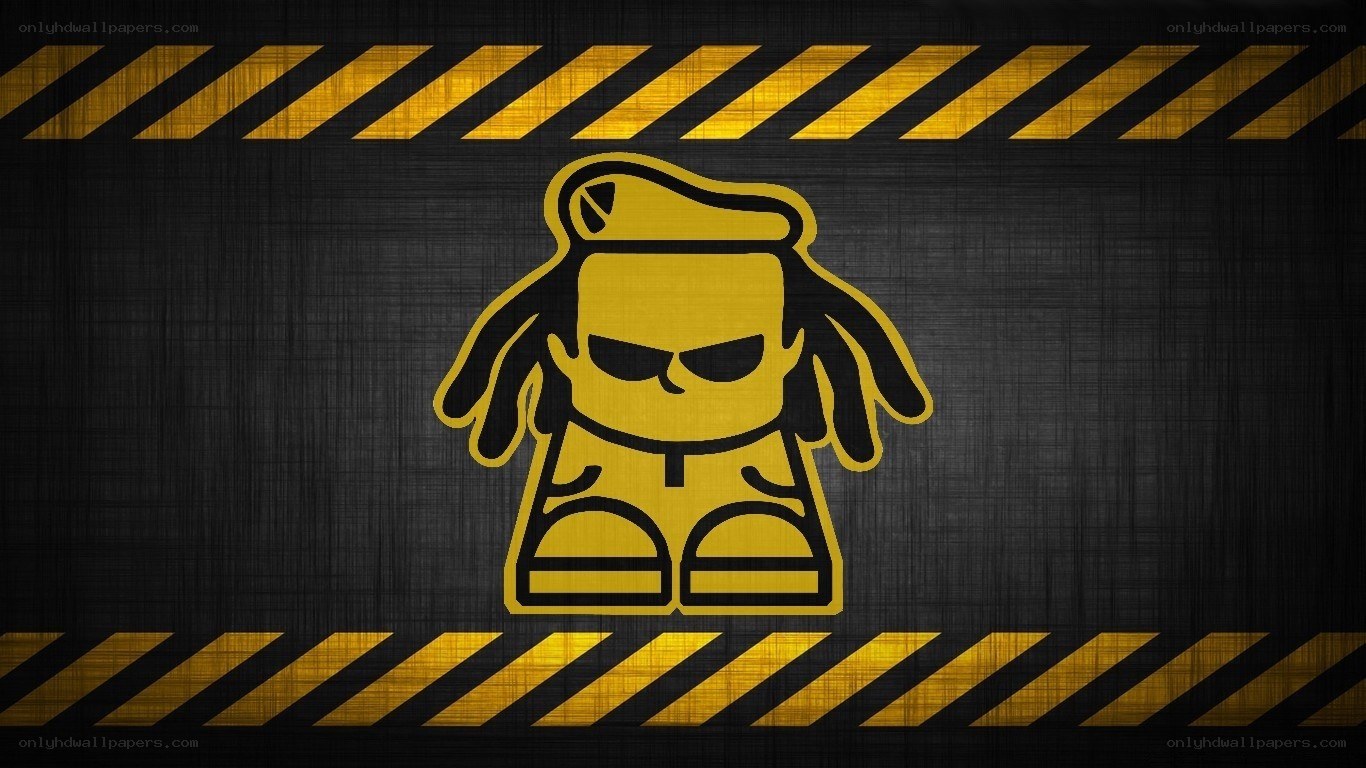 yellow cartoon character on black