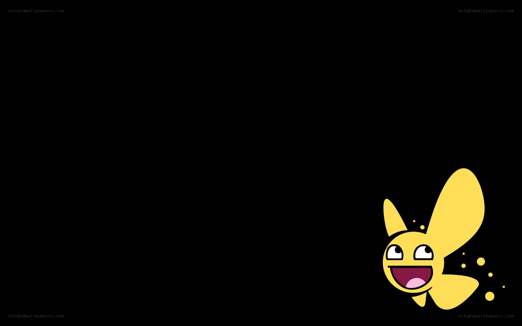 yellow cartoon character on black