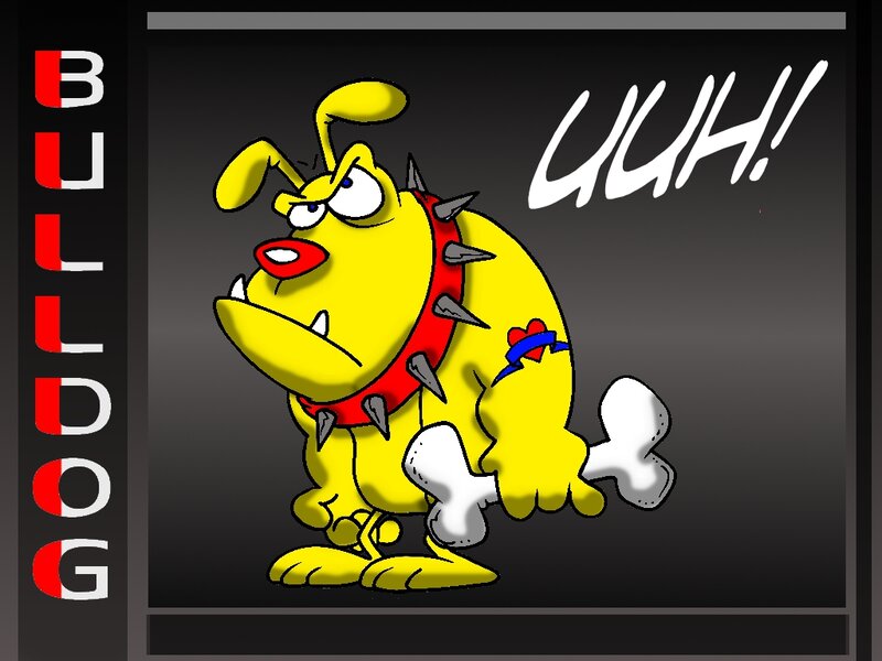 Yellow Cartoon Dog — Aggressive