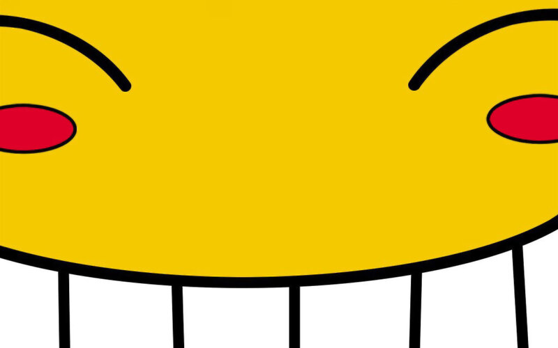 yellow cartoon face close-up