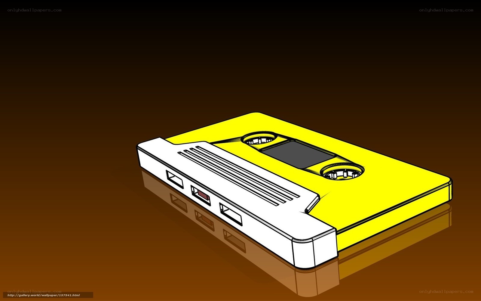 Yellow cassette tape illustration