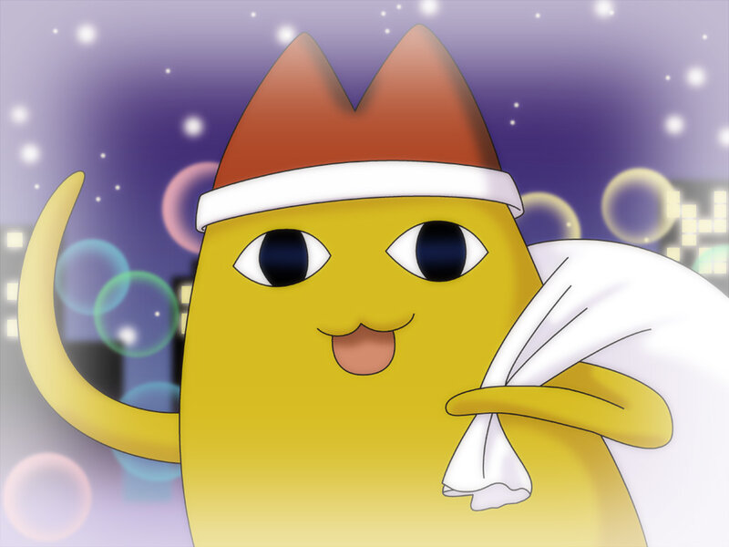 yellow cat character with hat
