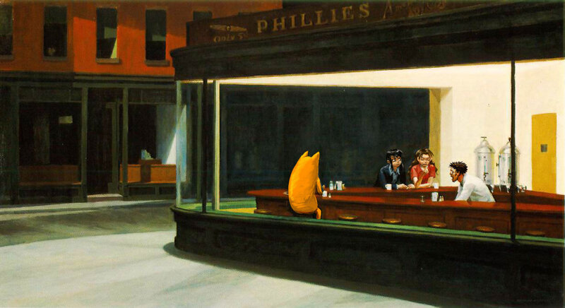 Yellow Cat in Diner