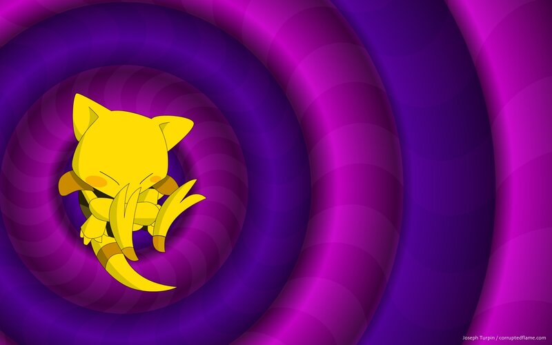 Yellow cat in purple tunnel