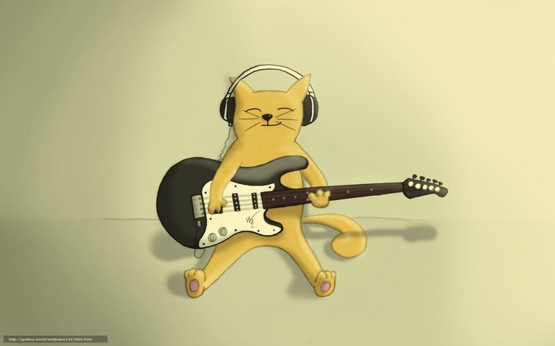 Yellow Cat Playing Guitar
