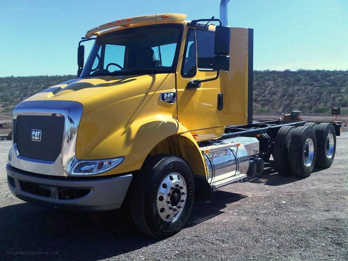 yellow cat semi-truck