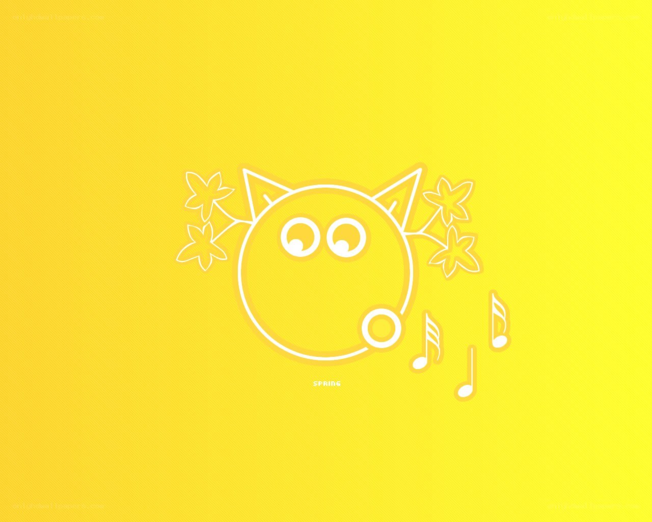yellow cat with music notes
