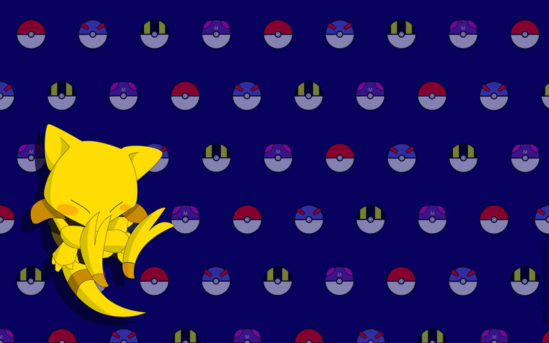 Yellow cat with Poké Balls